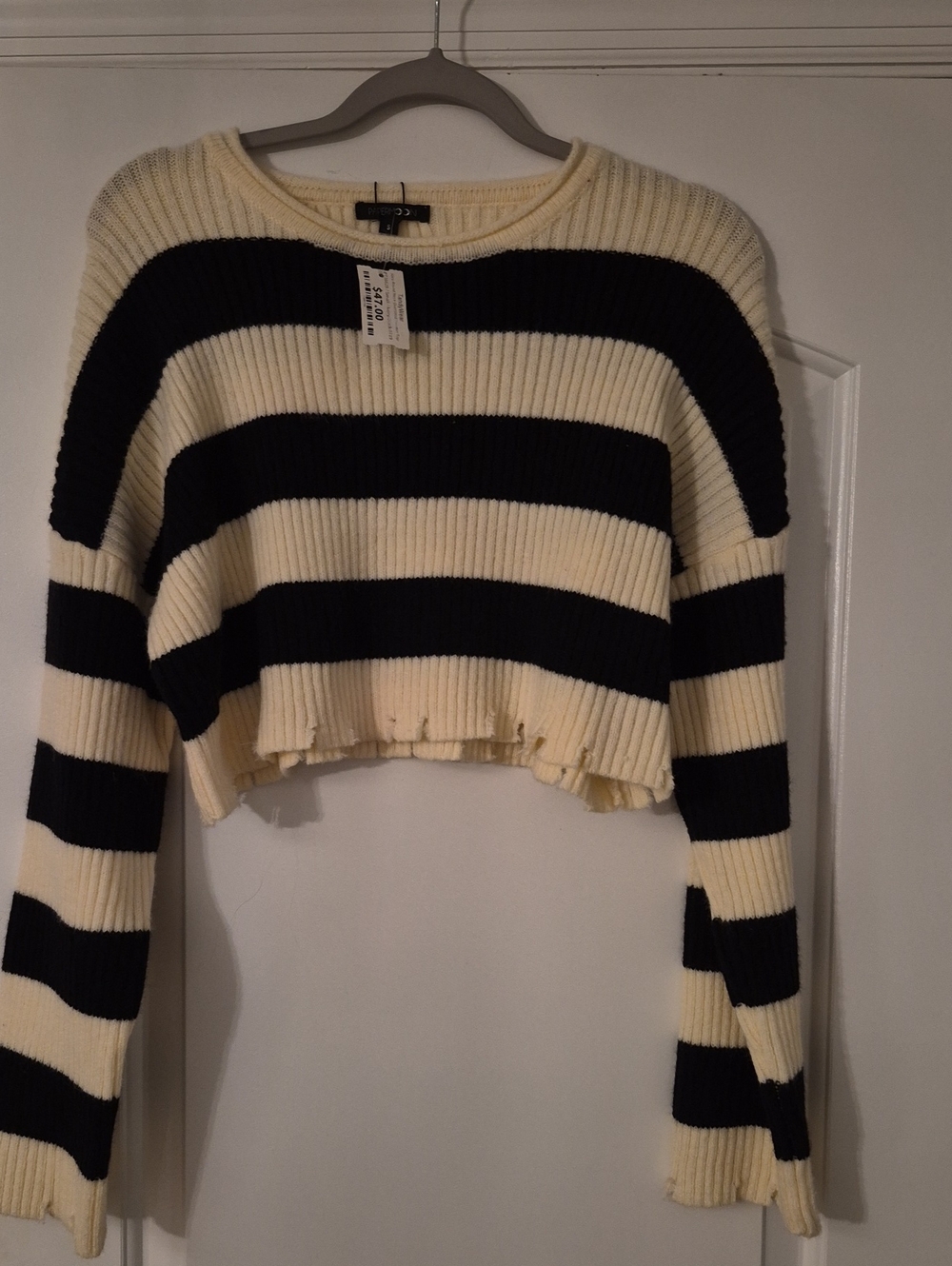 Papermoon Ribbed Stripe Sweater in Ivory & Black